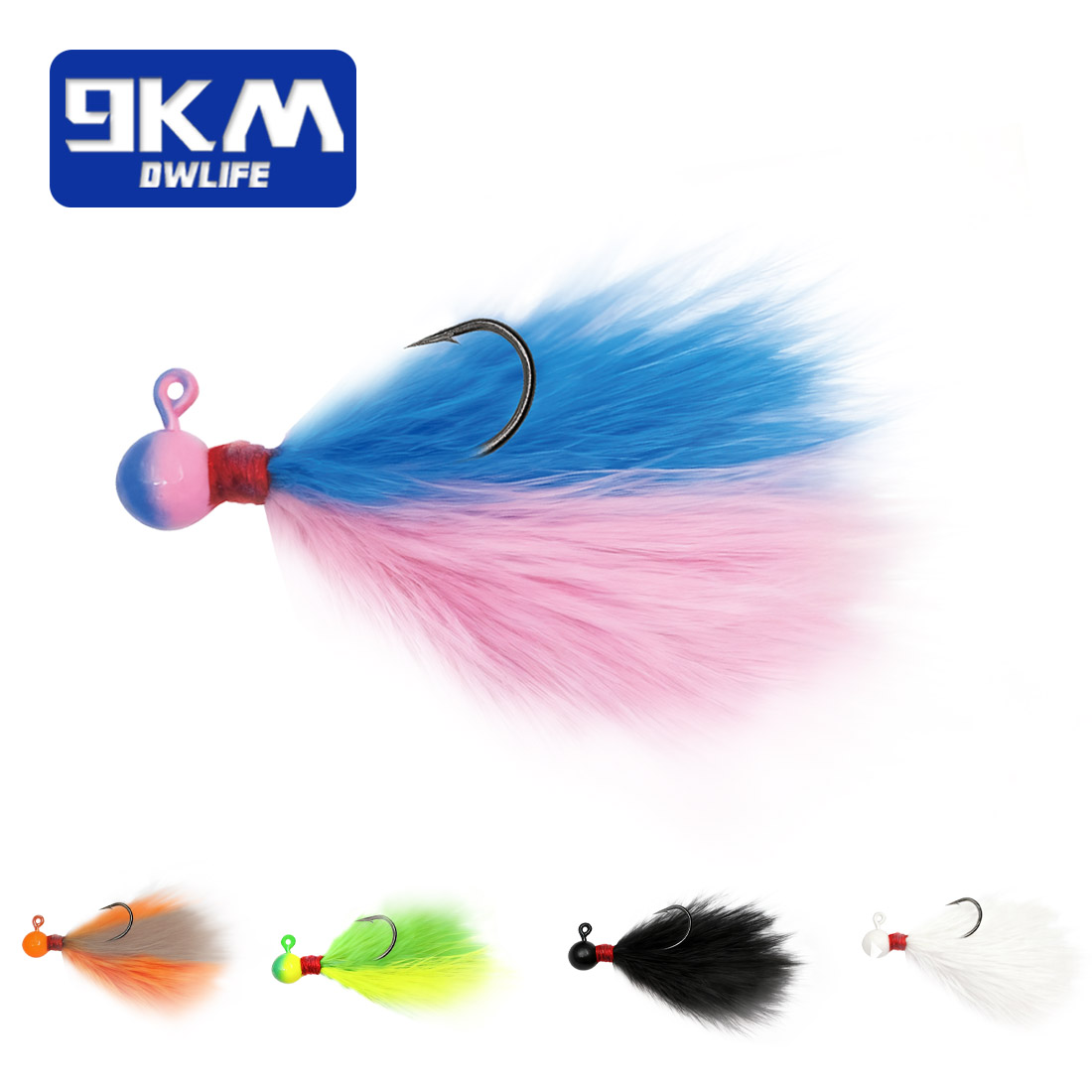 9KM 5pcs Mixed-Color Marabou J - Fishing Hook Assortment 评论和价格