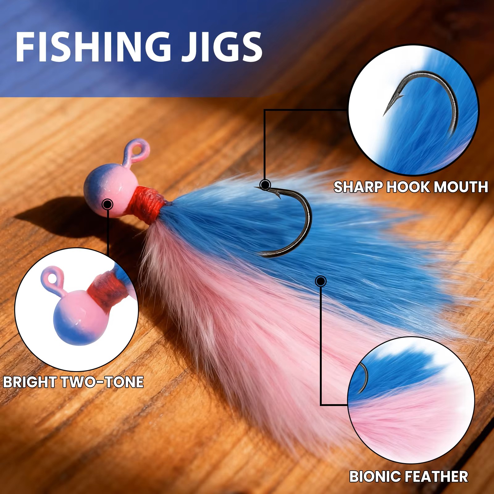 9KM 5pcs Mixed-Color Marabou J - Fishing Hook Assortment 评论和价格